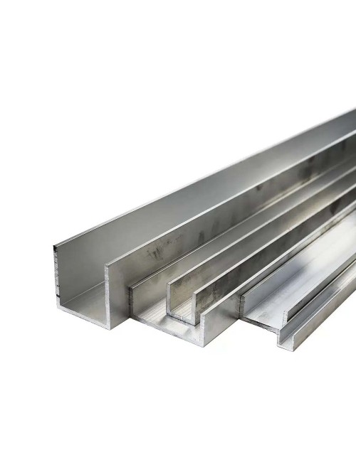 ALUMINIUM U CHANNEL 10 X 8 MM 2.7 MTR GLOSS SILVER