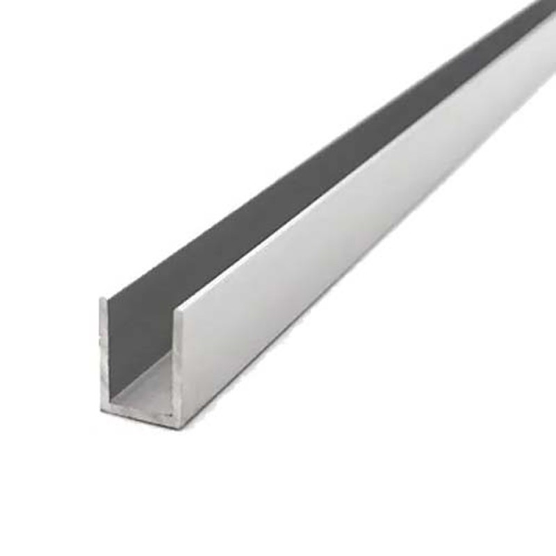ALUMINIUM U CHANNEL 12 X 10 MM 2.7 MTR GLOSS SILVER