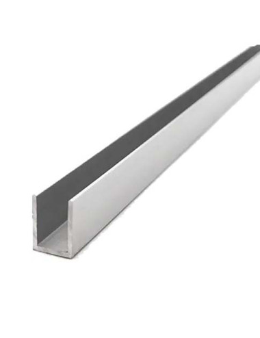 ALUMINIUM U CHANNEL 12 X 12 MM 2.7 MTR GLOSS SILVER