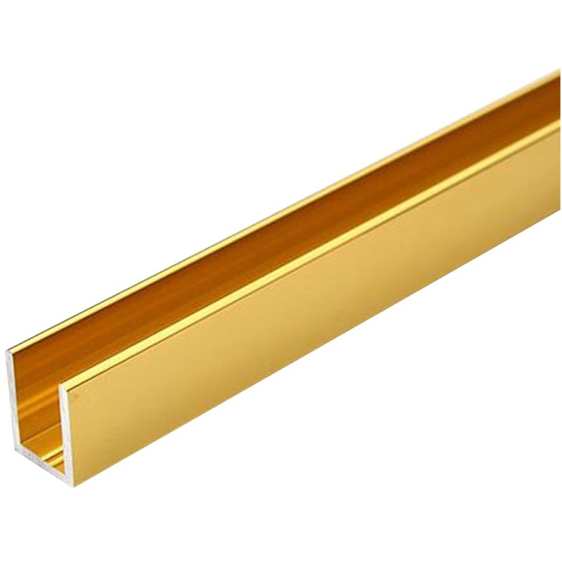 10 x 10 ذهبي U زاوية المنيوم حرف