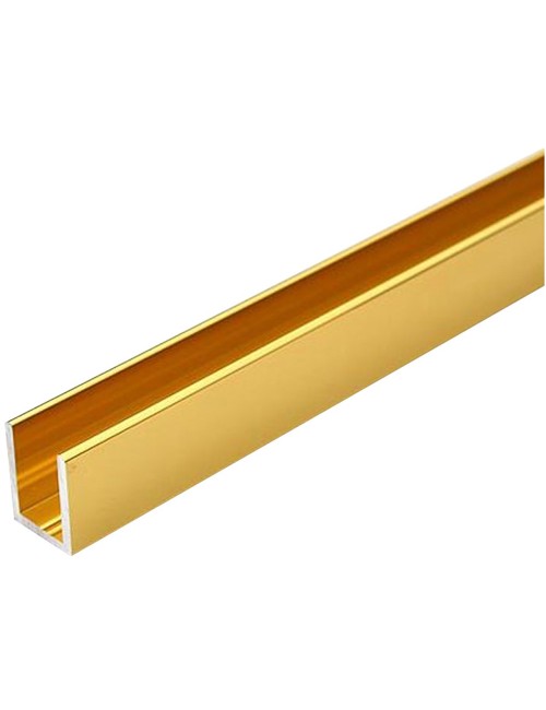 ALUMINIUM U CHANNEL 10 X 10 MM 2.7 MTR MATTE GOLD