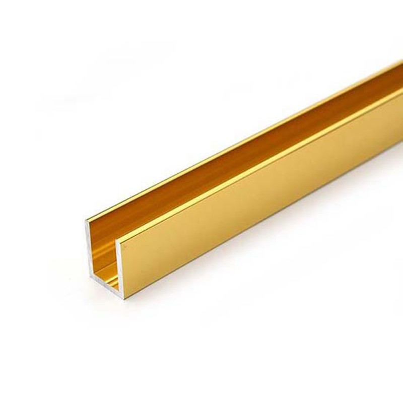 ALUMINIUM U CHANNEL 10 X 12 MM 2.7 MTR GLOSS SILVER