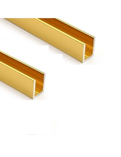 ALUMINIUM U CHANNEL 10 X 12 MM 2.7 MTR MATTE GOLD