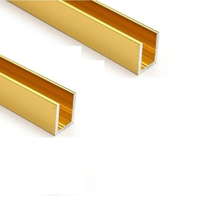 ALUMINIUM U CHANNEL 10 X 12 MM 2.7 MTR MATTE GOLD