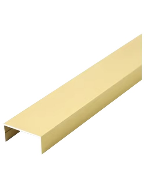 ALUMINIUM U CHANNEL 12 X12 MM 2.7 MTR MATTE GOLD