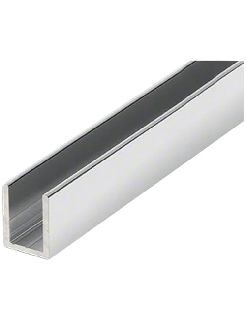 ALUMINIUM U CHANNEL 8 X 8 MM 2.7 MTR GLOSS SILVER