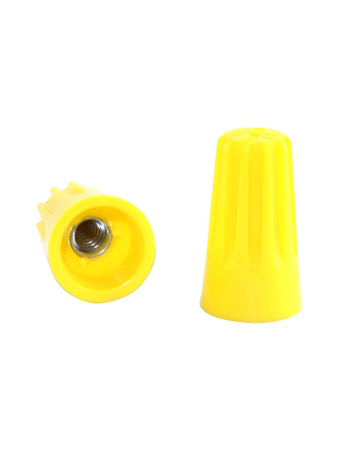 JAS P74 SPIRAL END CONNECTOR YELLOW 50PCS