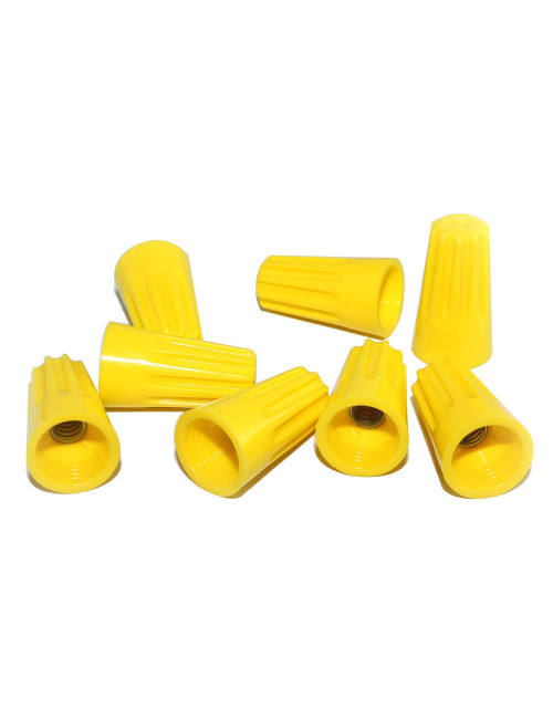 JAS P74 SPIRAL END CONNECTOR YELLOW 50PCS