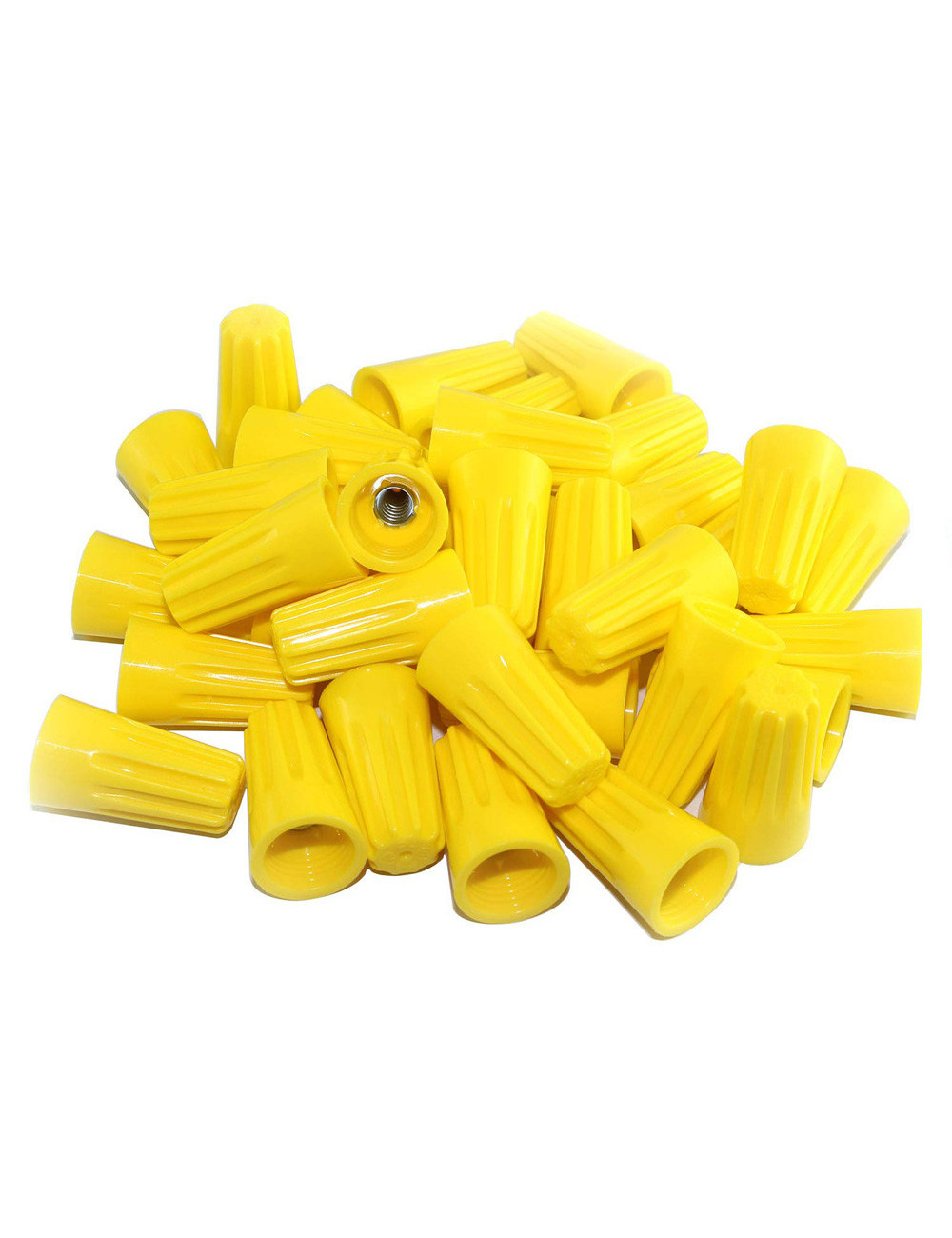 JAS P74 SPIRAL END CONNECTOR YELLOW 50PCS