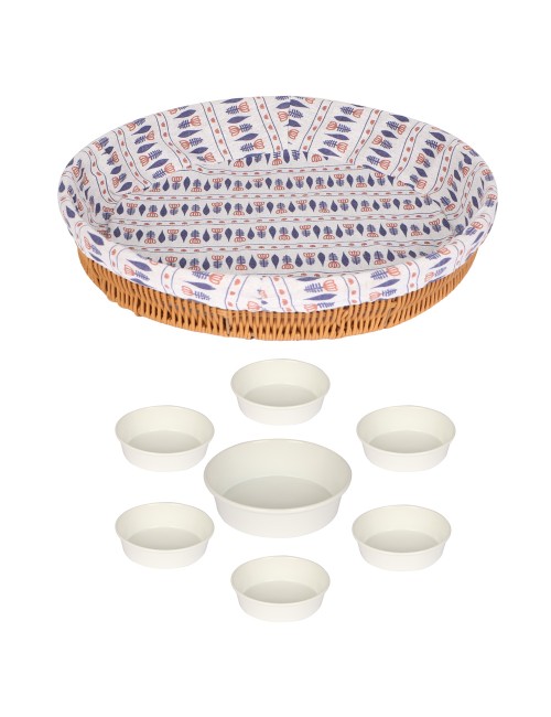 Round Rattan Breakfast Tray 40Cm - Assorted Colours