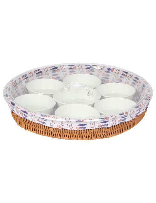 Round Rattan Breakfast Tray 40Cm - Assorted Colours