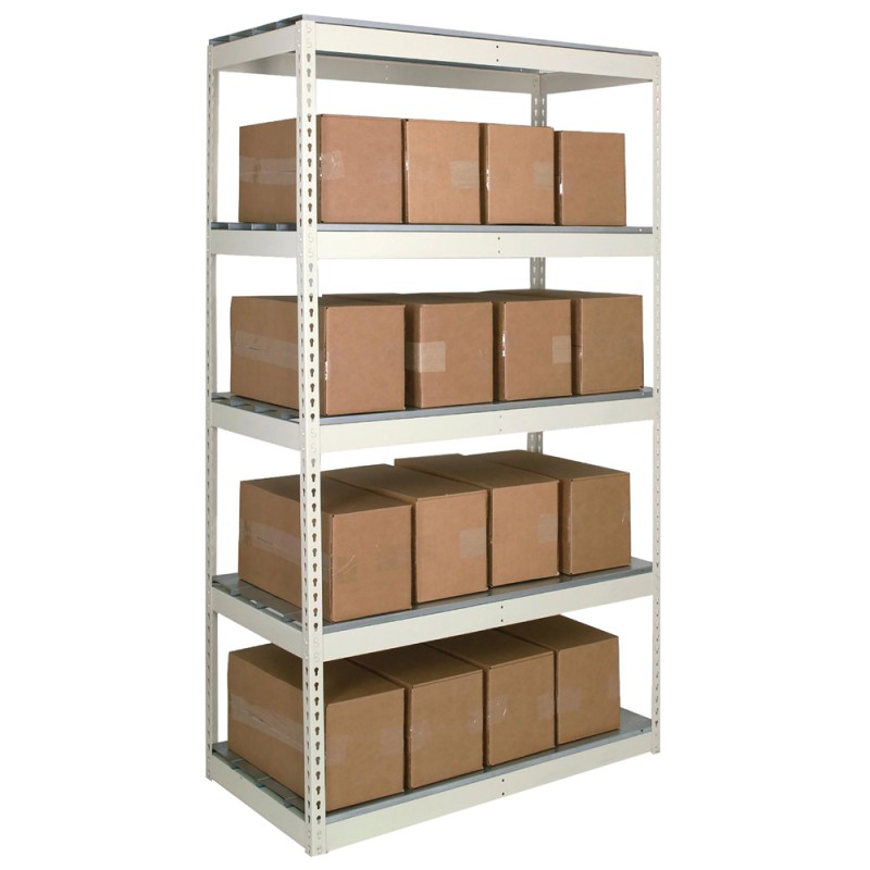 BOLTLESS STEEL SHELF 4 LEVELS CREAM 250 x 60 x 100 CM