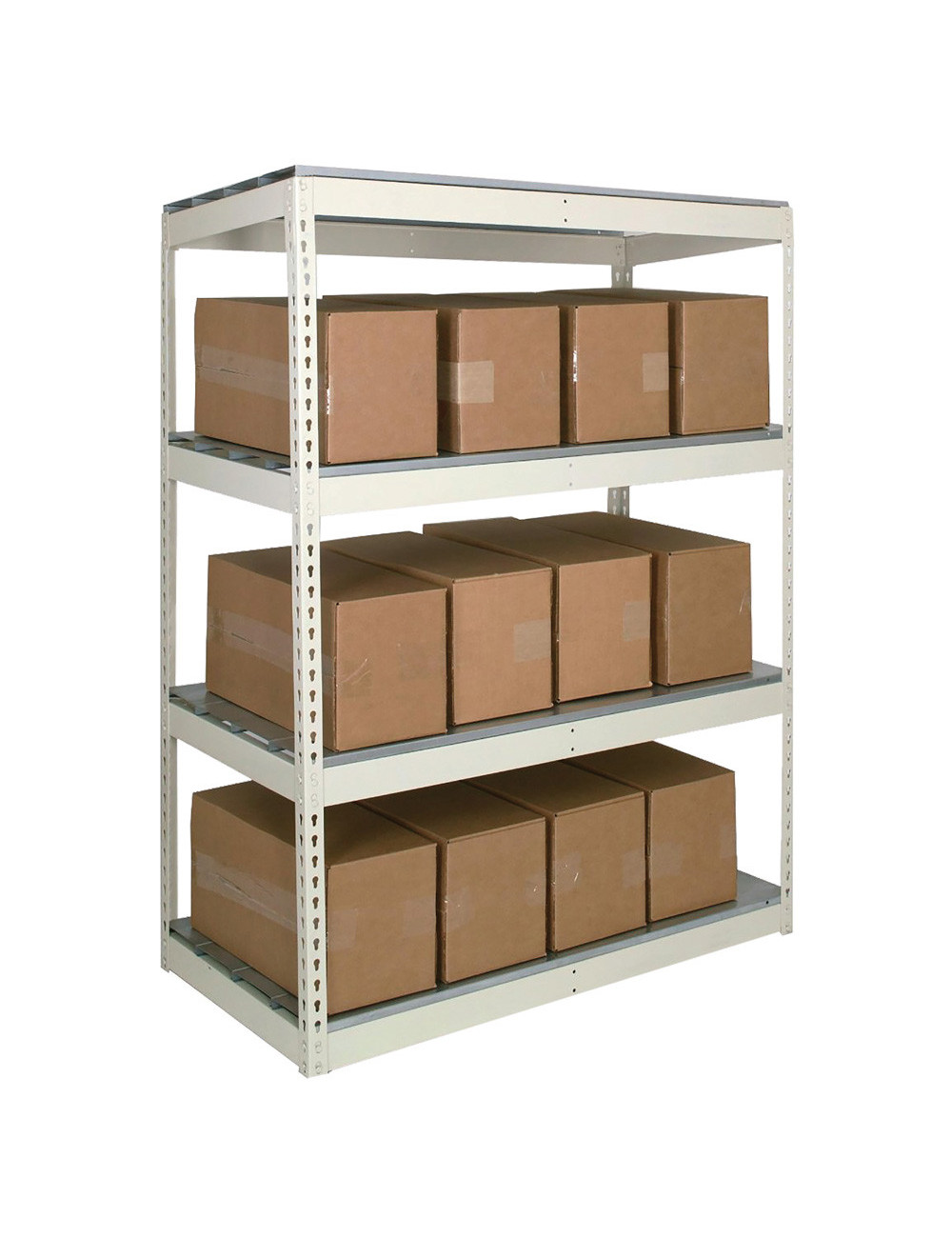 BOLTLESS STEEL SHELF 4 LEVELS CREAM 275 x 50 x 100 CM