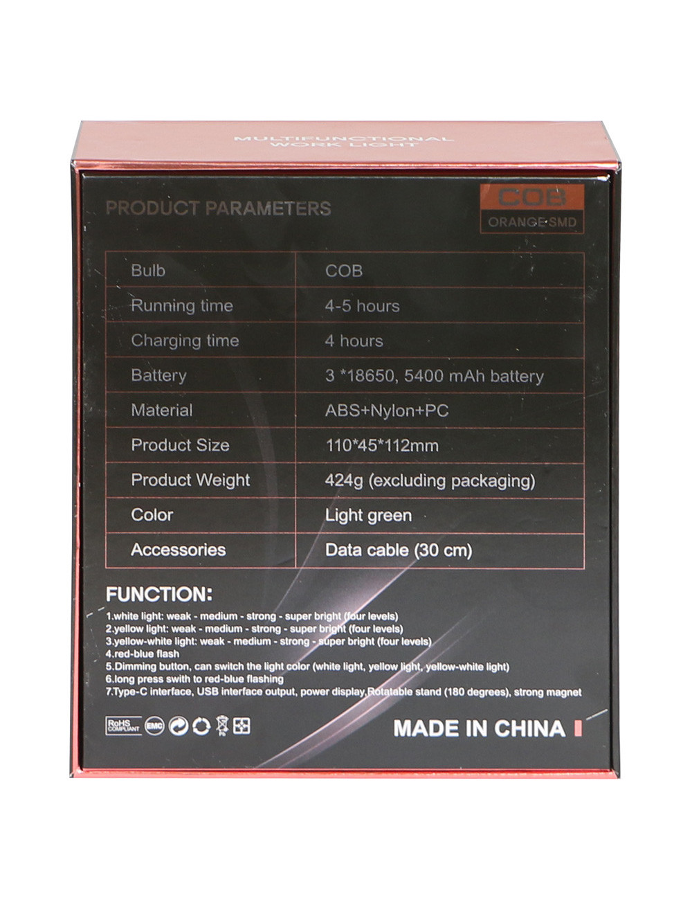 TW-1076 MULTIPURPOSE CHARGEABLE LIGHT