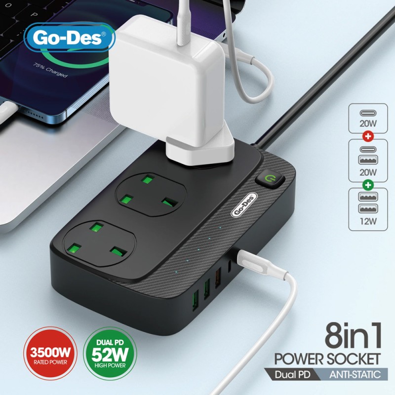 GO-DES GD-B919 3M 8IN1 موزع كهرباء