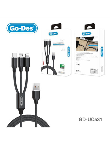 GO-DES GD-UC531 USB 3IN1 كيبل شحن