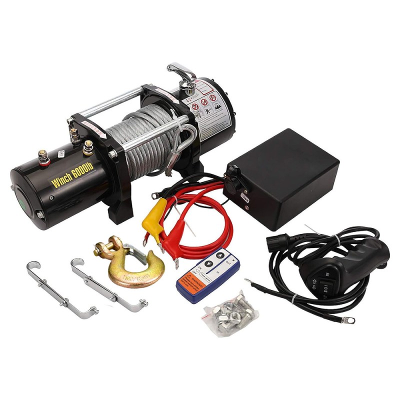 ELECTRIC CAR WINCH 12/24V HORIZONTAL TRACTION 2722KG AND VERTICLE LIFTING WEIGHT 100KG