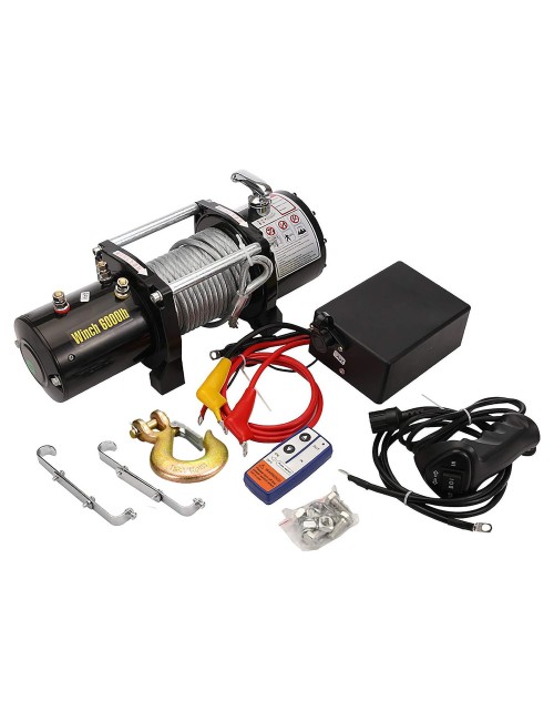 ELECTRIC CAR WINCH 12/24V HORIZONTAL TRACTION 2722KG AND VERTICLE LIFTING WEIGHT 100KG