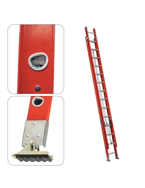 527187 FIBER GLASS LADDER WITH ROPE ORRANGE