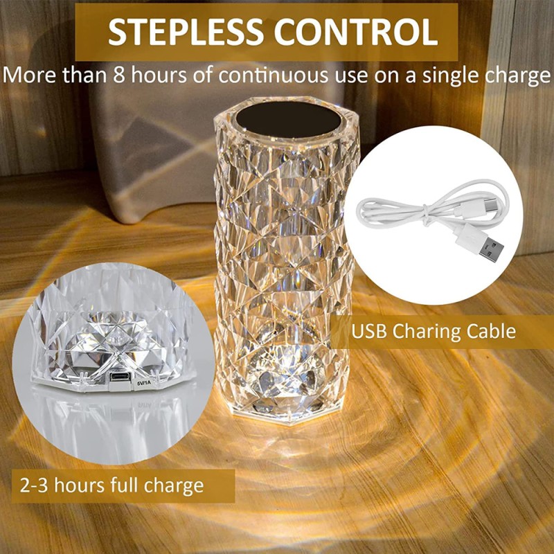EL21046-P CRYSTAL TABLE LAMP