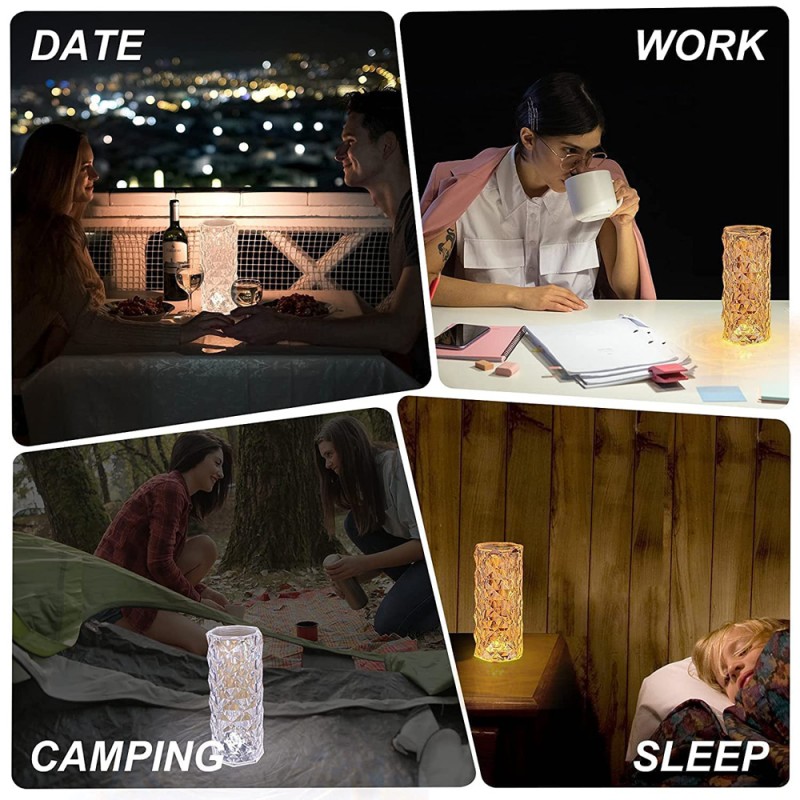 EL21046-P CRYSTAL TABLE LAMP