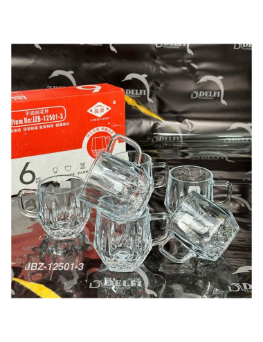 JZB-12501-2 GLASS CUP 6 PICES SET 280ML