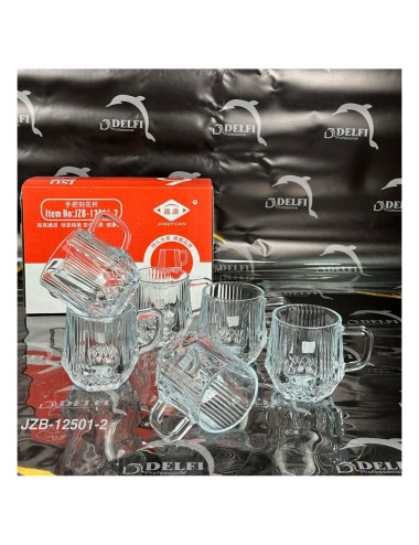 JZB-12501-3 GLASS CUP 6 PICES SET 280ML