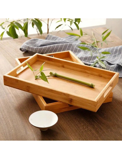 WOODEN BAMBOO TRAY 3 PICES SET