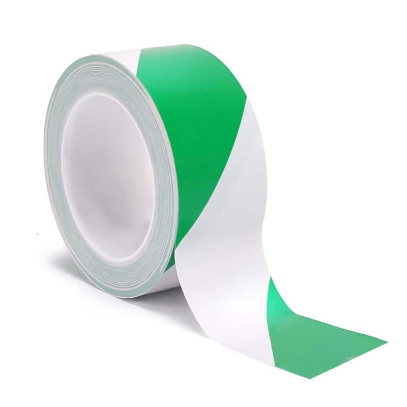 PVC WARNING TAPE GREEN/WHITE A