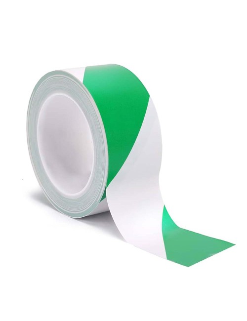 PVC WARNING TAPE GREEN/WHITE A