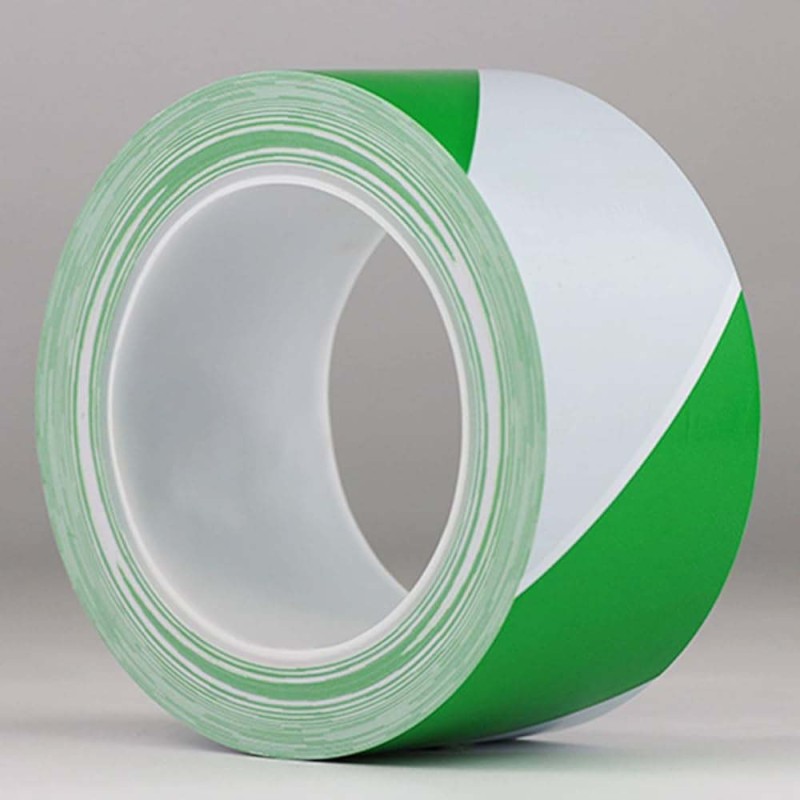 PVC WARNING TAPE GREEN/WHITE A