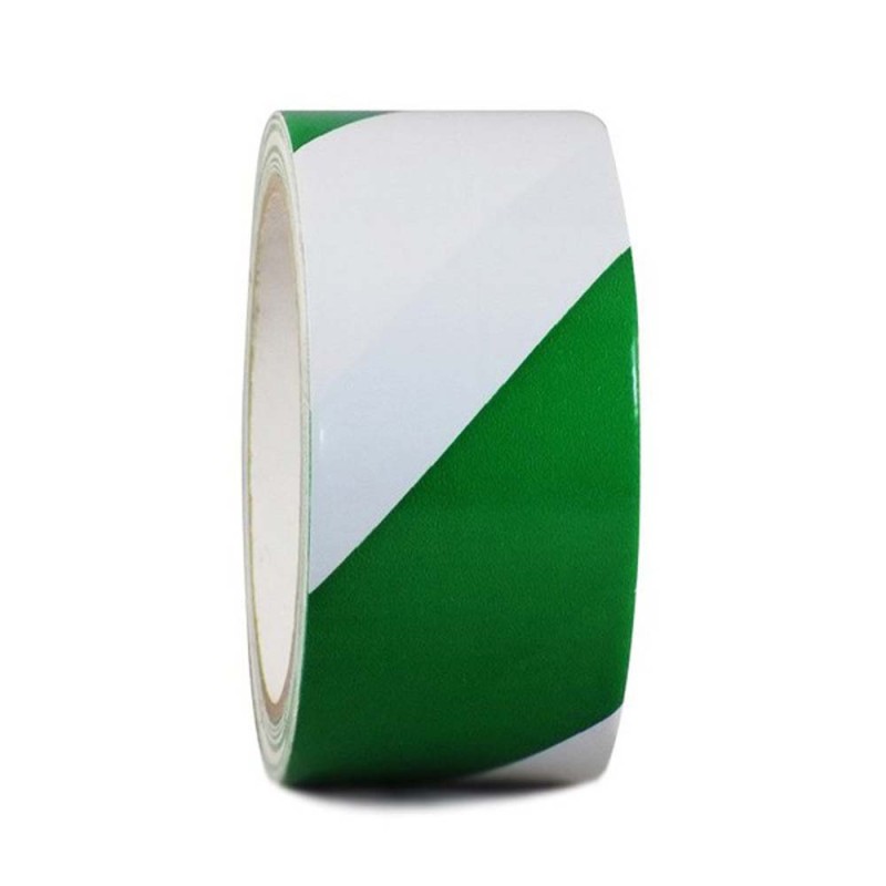 PVC WARNING TAPE GREEN/WHITE A
