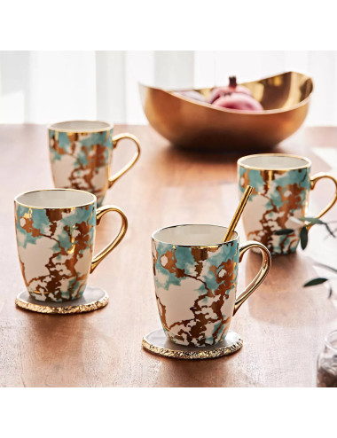 SD-26817-P CERAMIC MUG WITH GOLDEN TEXTURE