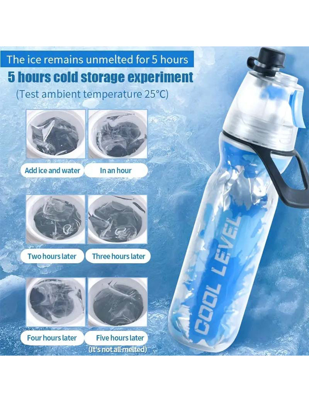 SPARY WATER BOTTEL 1000ML MULTI-COLOR