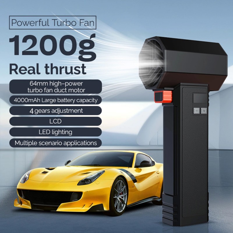 TF64 RECHARGABLE VIOLENT TURBOFAN WITH LED LAMP