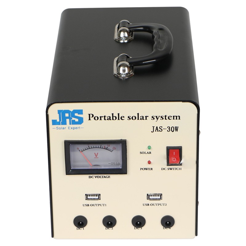 SOLAR SYSTEM 30W WITH 15W SOLAR PANEL & 4 LED BULBS