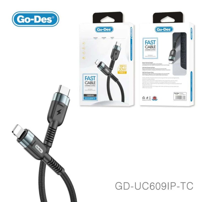 GO-DES GD-UC609TC-IP T.C كيبل شحن ايفون