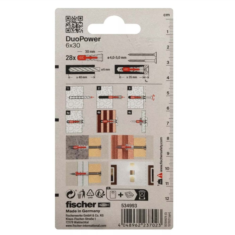 534993 FISHCHER DUOPOWER 6X30 K NV PLUG 28pcs