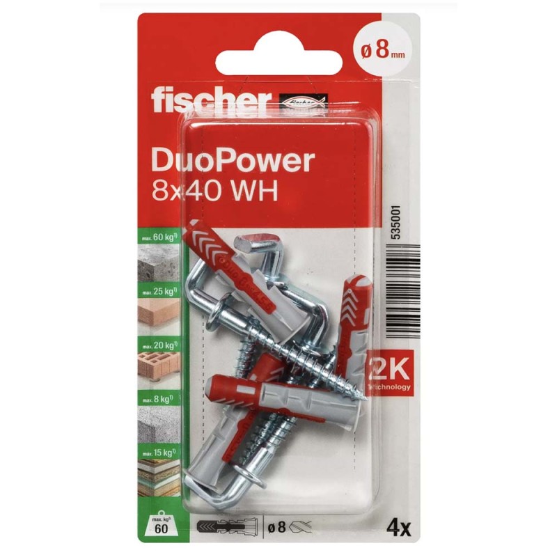 فيشر ديوباور مع برغي ال 8X40 WH K NV 4x(535001)