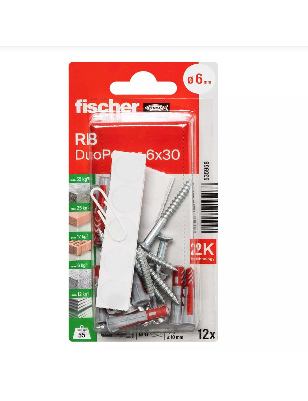 535958 FISHCHER RB 6X30 K NV SHELF SET 12PCS
