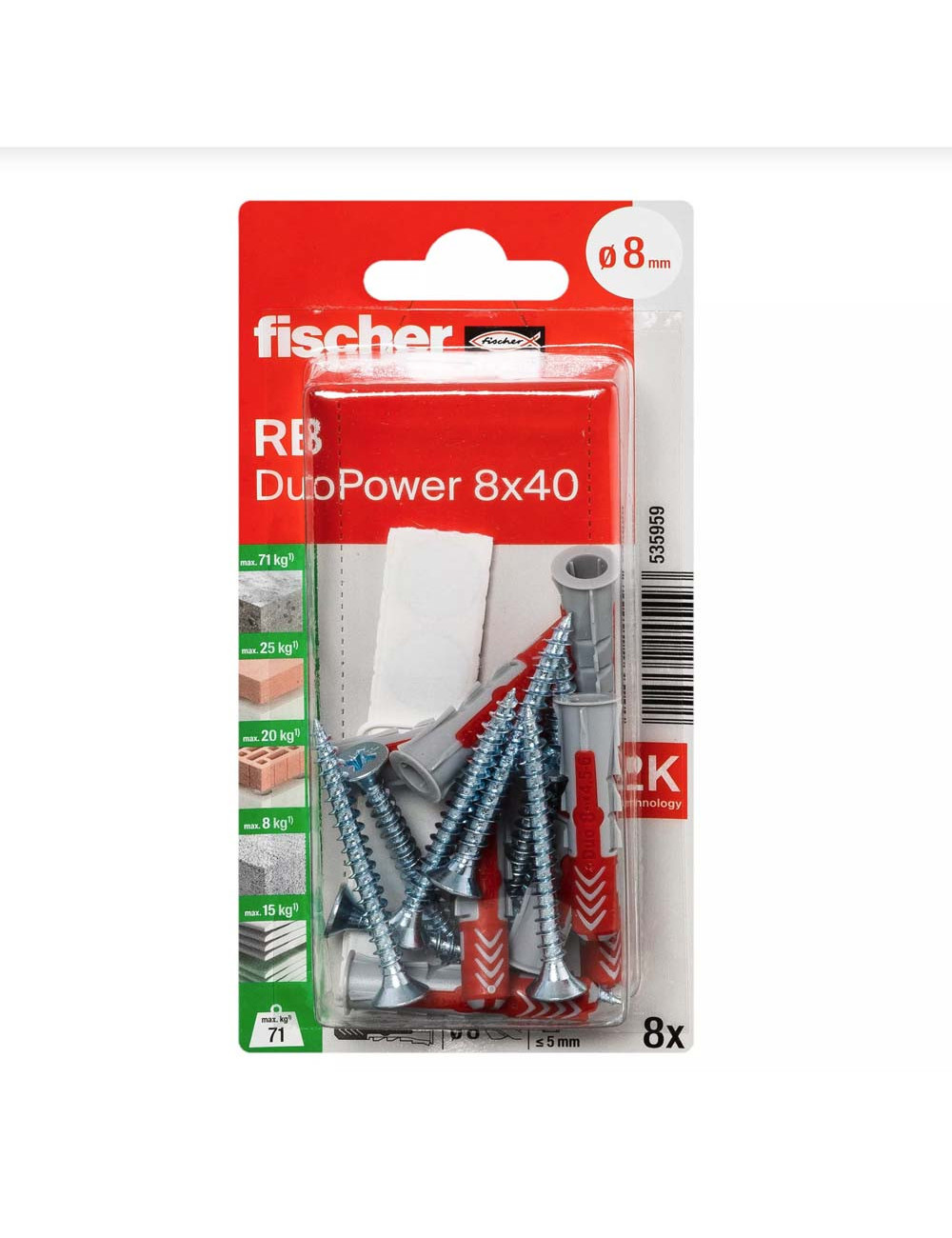 535959 FISHCHER RB 8X40 K NV SHELF SET 8PCS