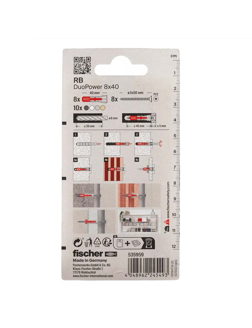 535959 FISHCHER RB 8X40 K NV SHELF SET 8PCS