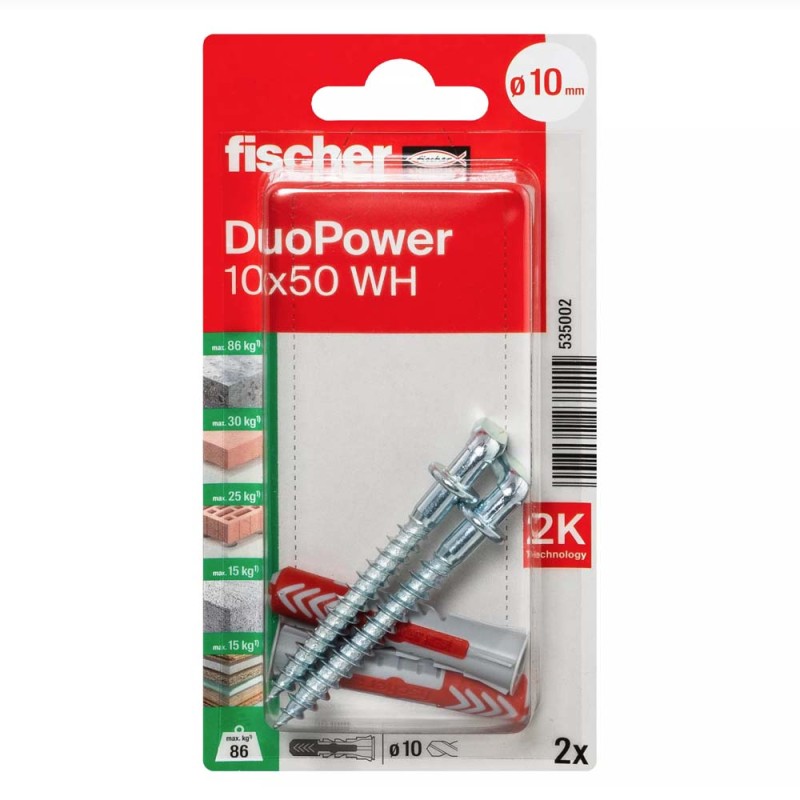 فيشر ديوباور مع برغي ال 10X50 WH K NV 2x(535002)