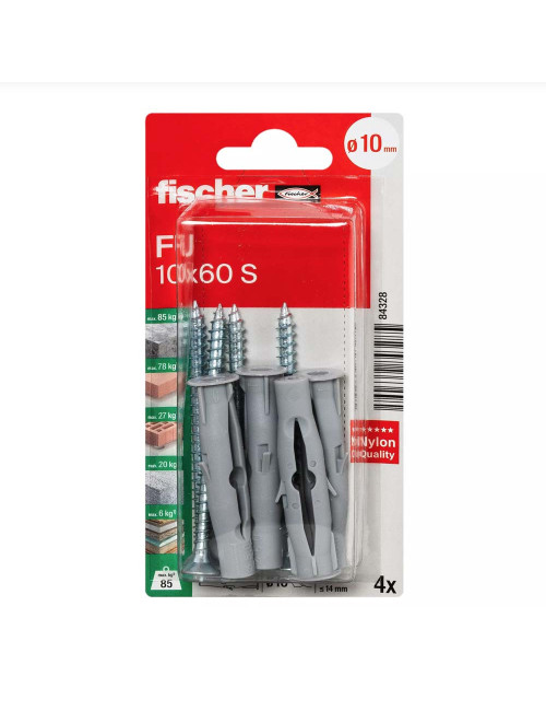 84328 FISHCHER FU 10X60 SK /BLISTER/ PLUG + COUNTER SUNK SCREW 4PCS