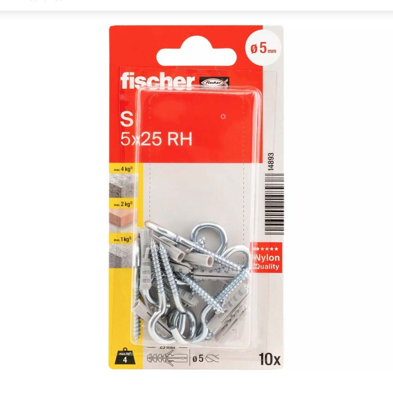 14893 FISHCHER BLISTER S-5 HAK PLUG + ROUND HOOK 10PCS