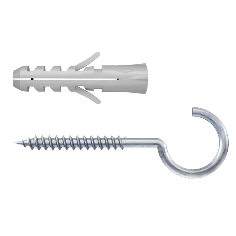 14893 FISHCHER BLISTER S-5 HAK PLUG + ROUND HOOK 10PCS