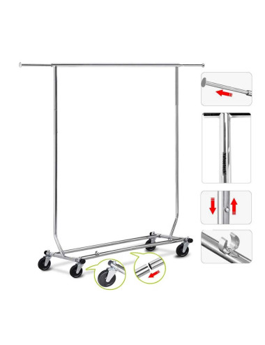 CM-44 علاقة ملابس تليسكوب L130-190 x W55 x H164-176