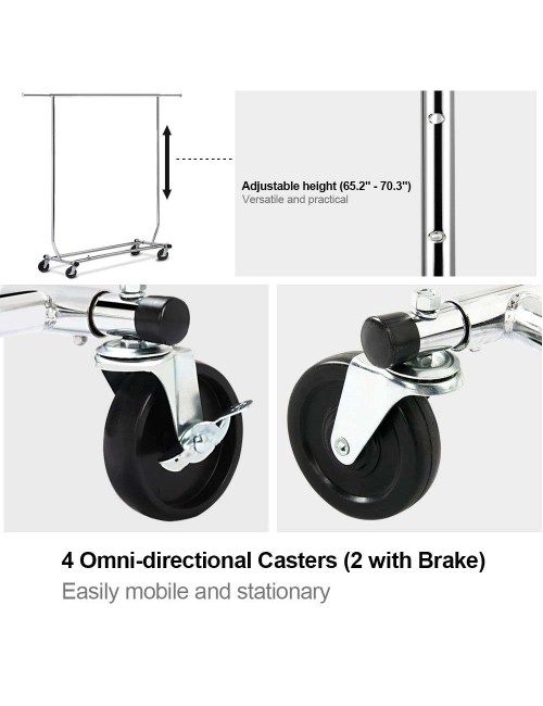 CM-44 علاقة ملابس تليسكوب L130-190 x W55 x H164-176