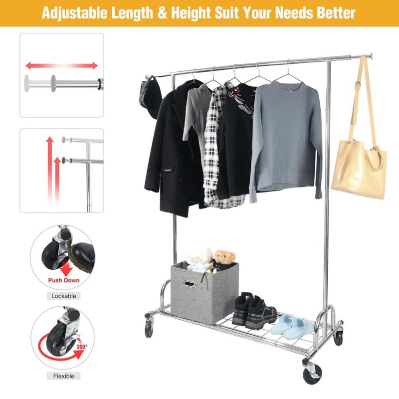 CM-45 TELESCOPIC CLOTHES HANGER L130-190 x W55 x H162-174