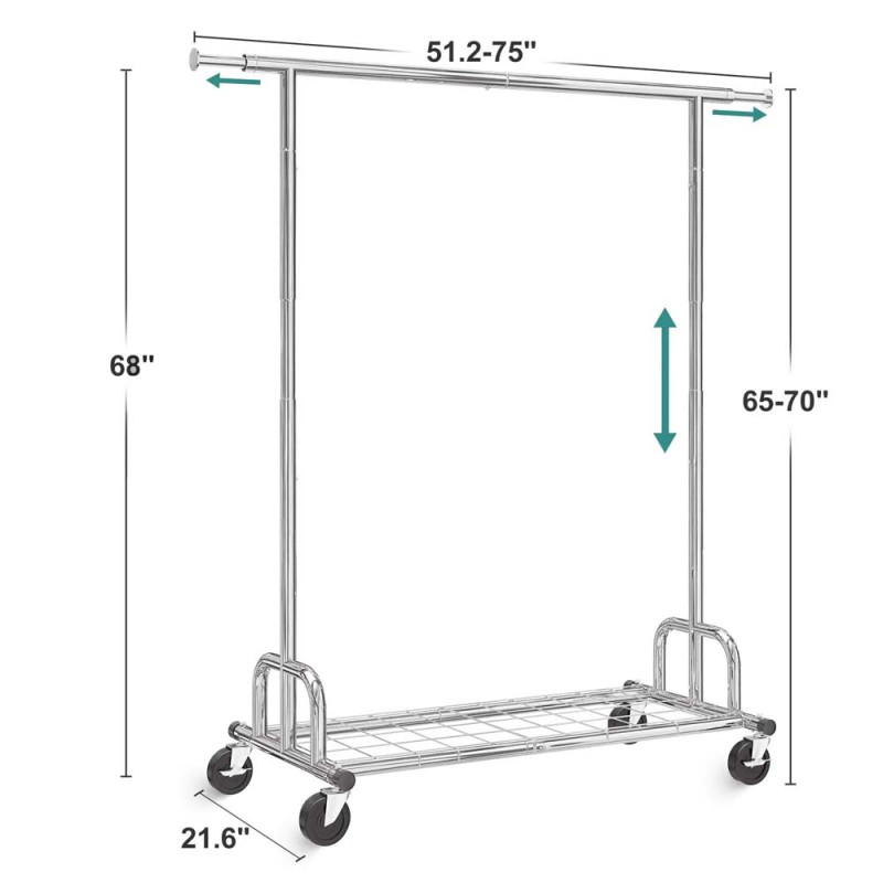 CM-45 TELESCOPIC CLOTHES HANGER L130-190 x W55 x H162-174